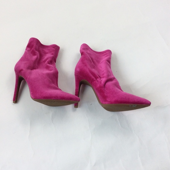 New Jessica Simpson Pelina Pink Velvet Ankle Boot - Picture 2 of 6